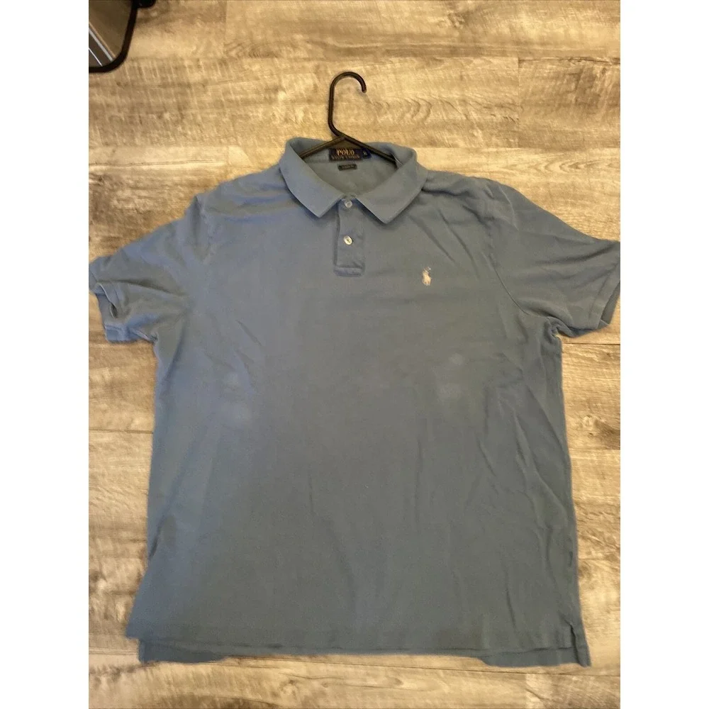 Polo Ralph Lauren Polo Shirt Mens XL Blue Classic Fit Pique‎ Short Sleeve Logo
